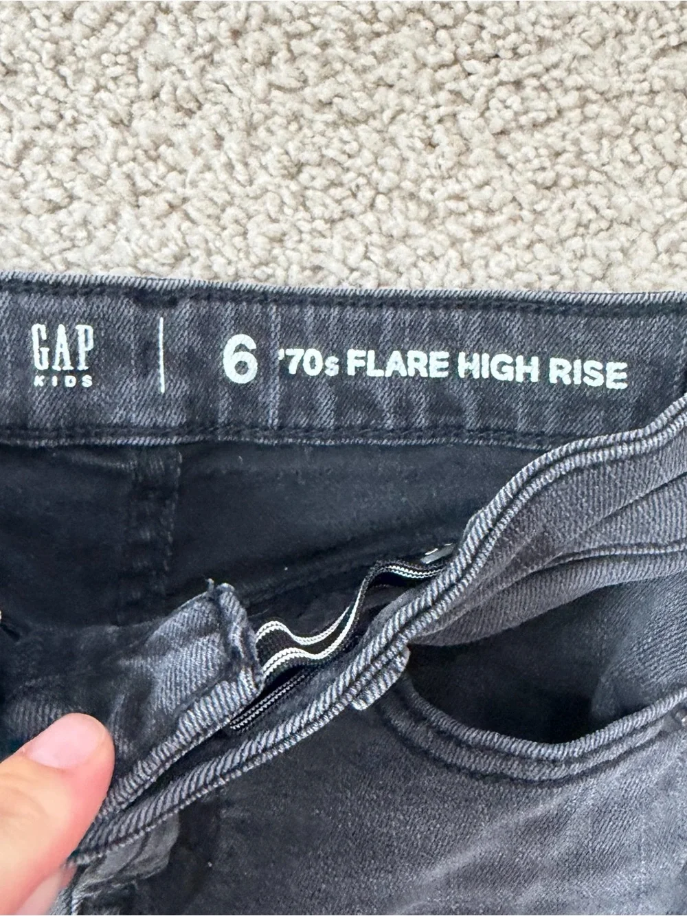 GAP Kids Dark Gray/black flare jeans size 6 girls